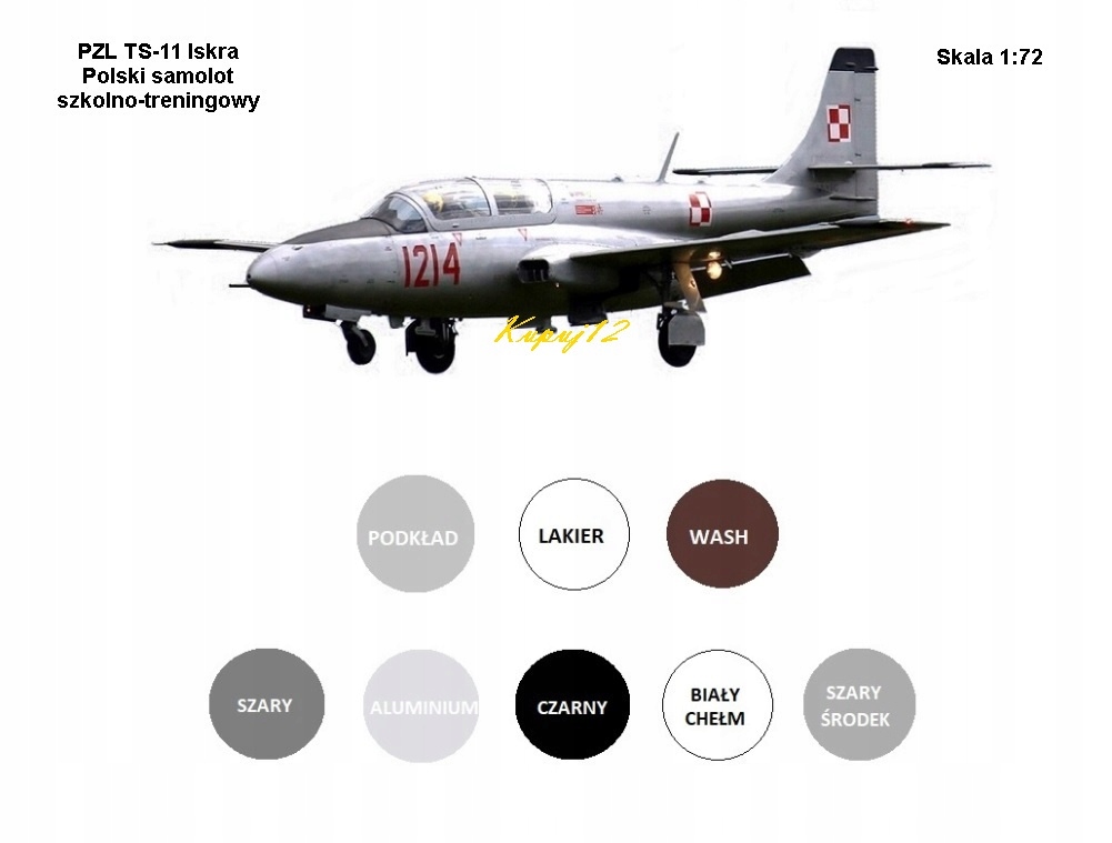 MODEL na lepenie lietadla TS-11 ISKRA Sada: základný náter, farby, lak, umývanie