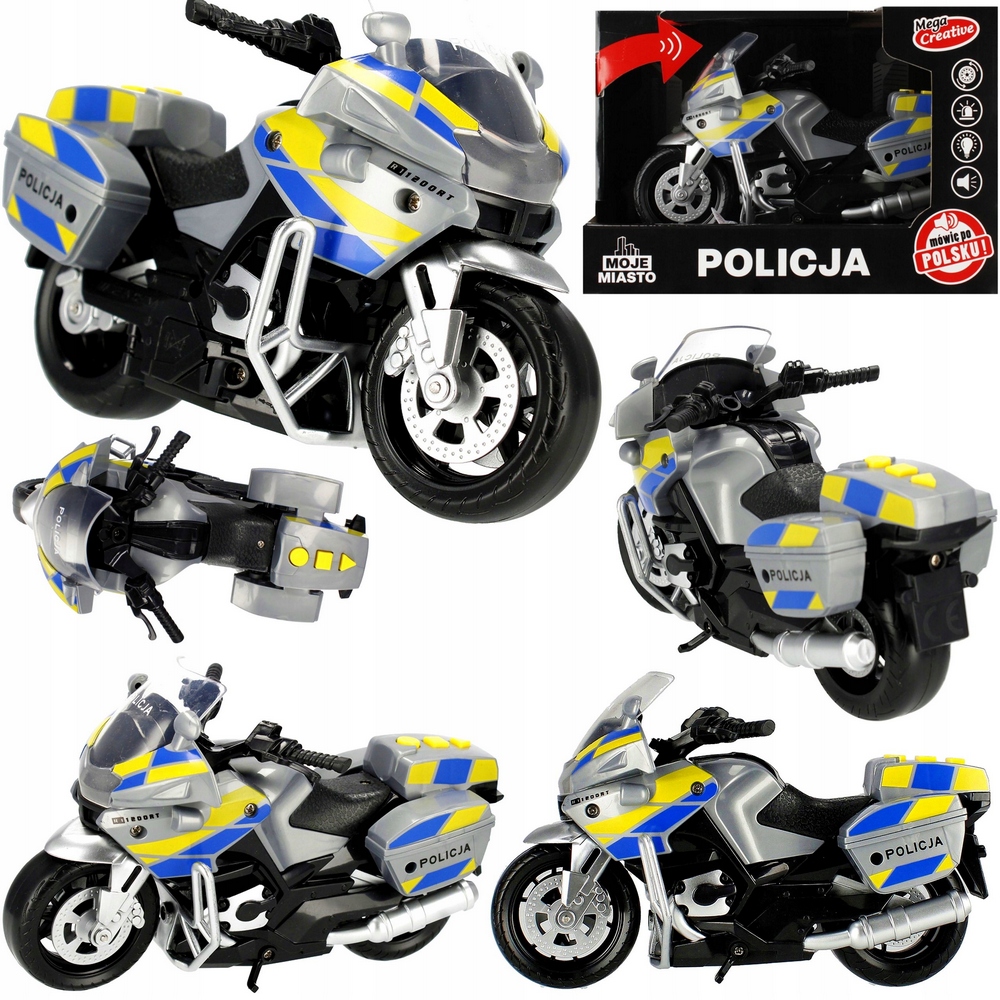 Policajné auto - Hovorí v poľskej motocyklovej policajnej pretekárovi svetlo a zvuk s pohonom
