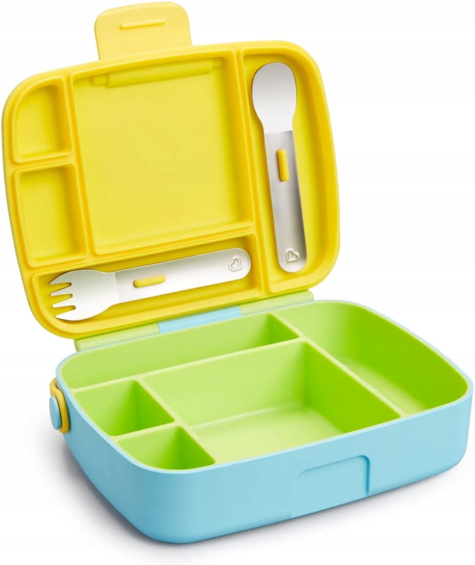 Detský desiatový box, fľaša - Munchkin Bento Box Raňajky + príbory, 5 komôr