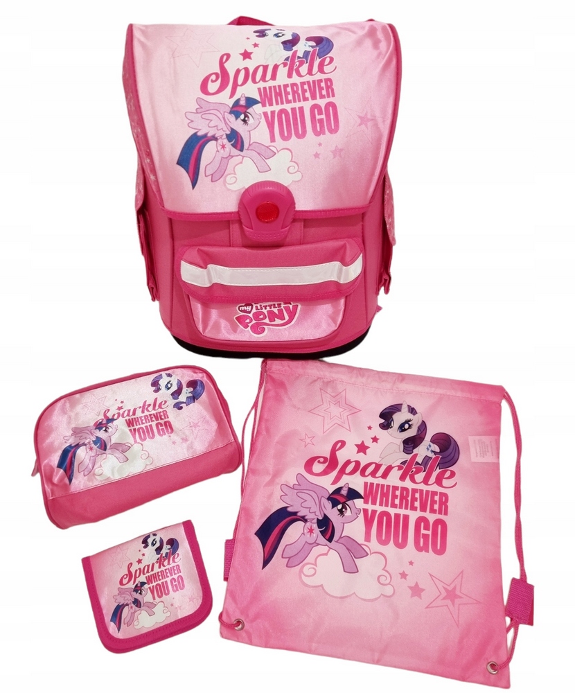 Aktovka - My Little Pony Backpack School Bag + 3 Sada príslušenstva