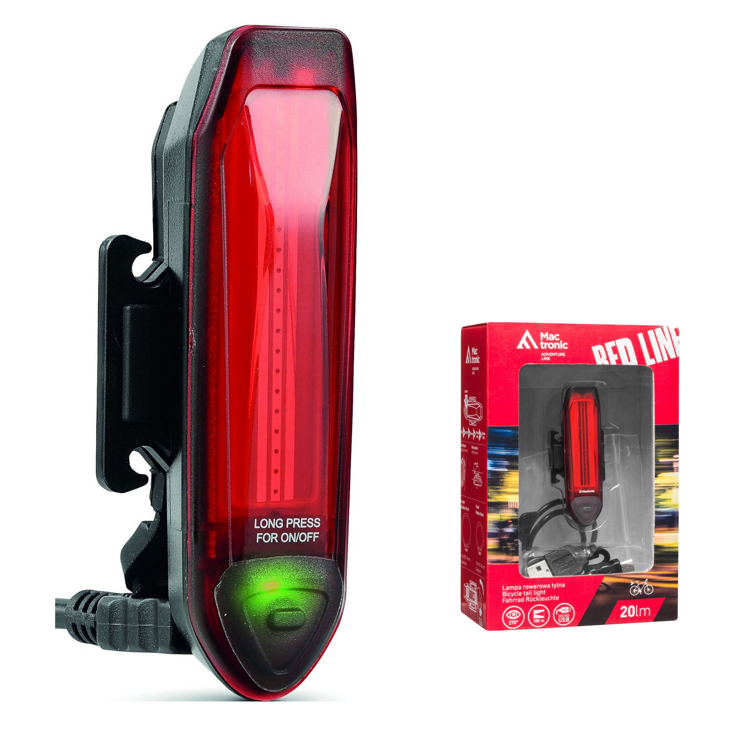 Bicykel maktronickej lampy. zadná LED ABR0021