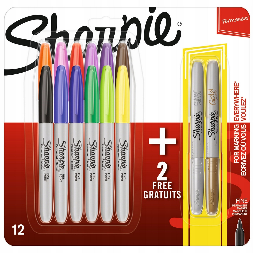 Trvalá značka Rôzne farby Sharpie 2061126 14 ks.