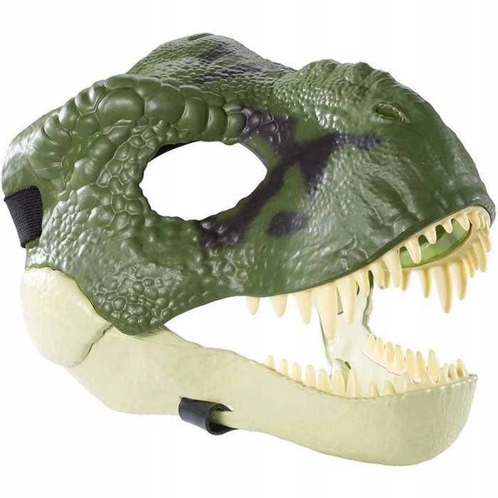 Kostým, maska - Dino Mask, Dino s pohyblivou čeľusťou, zelená