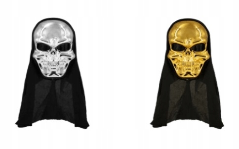 Halloweenska maska Lebka zlatá strieborná červená mix