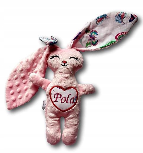 Maskot s menom králik zajačik meno vyšívanie darček dlhé uši darček