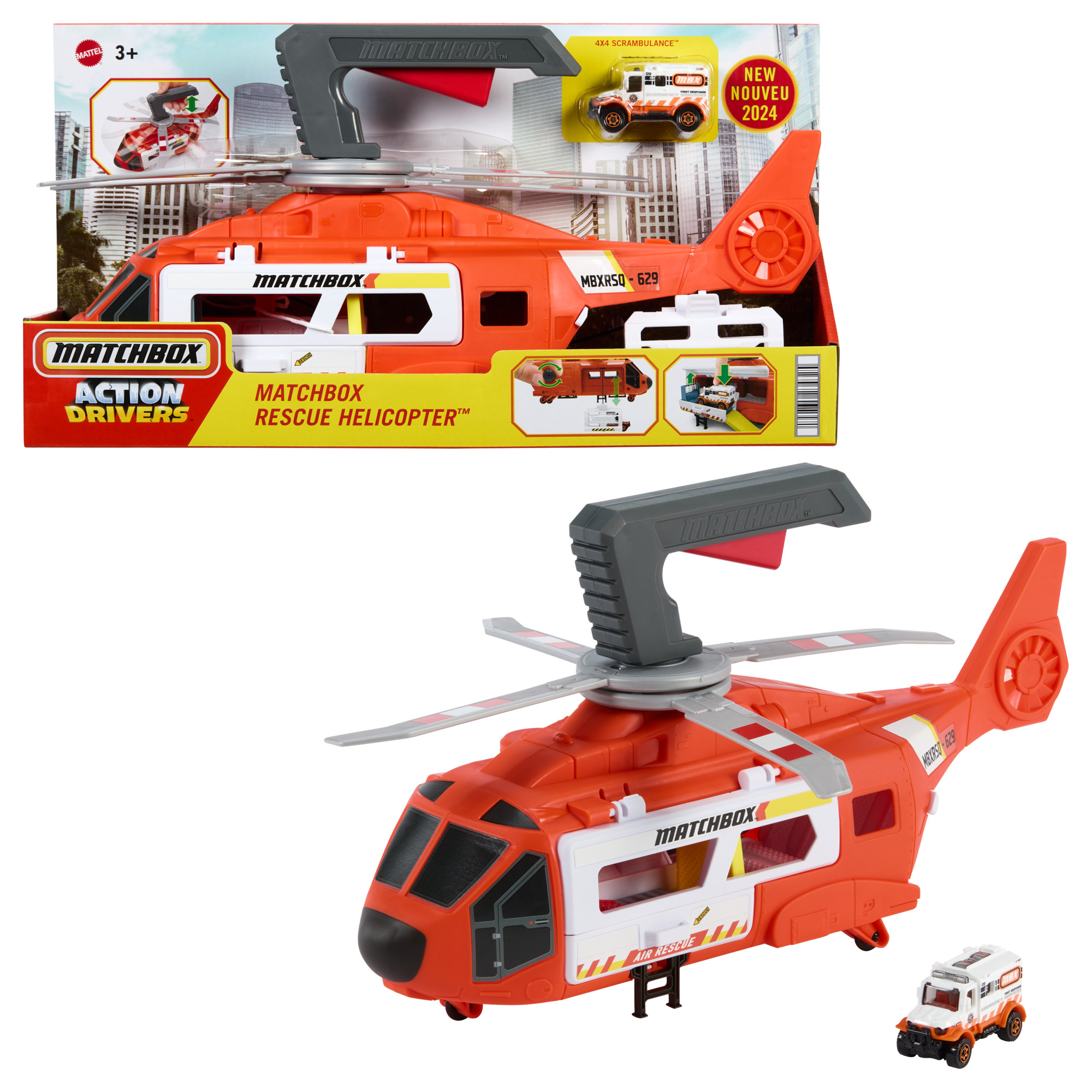 Záchranársky vrtuľník Mattel Matchbox HXM74