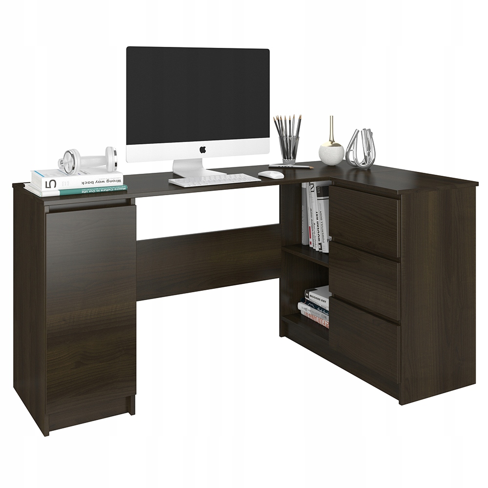 Mobene Modern Corner Desk 150 x 87 x 76 cm wenge
