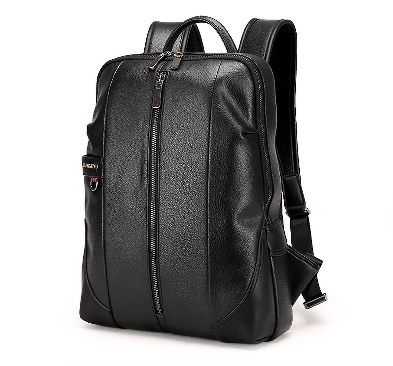 Aktovka - Men Business Leather Batoh čierny