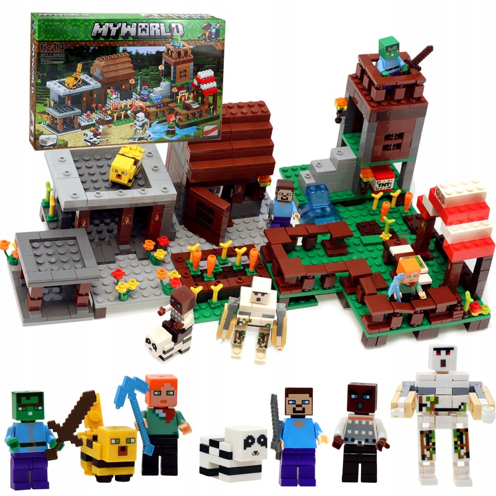 Minecraft Farm Village do 778 ELE + 2 LEGO BRICKS