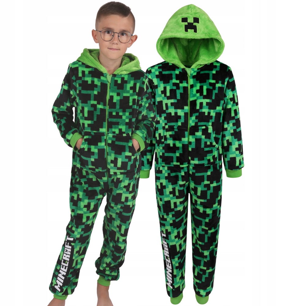 Pyžamo, župán - Onesie (kombinéza) Minecraft veľkosť 170 zelená