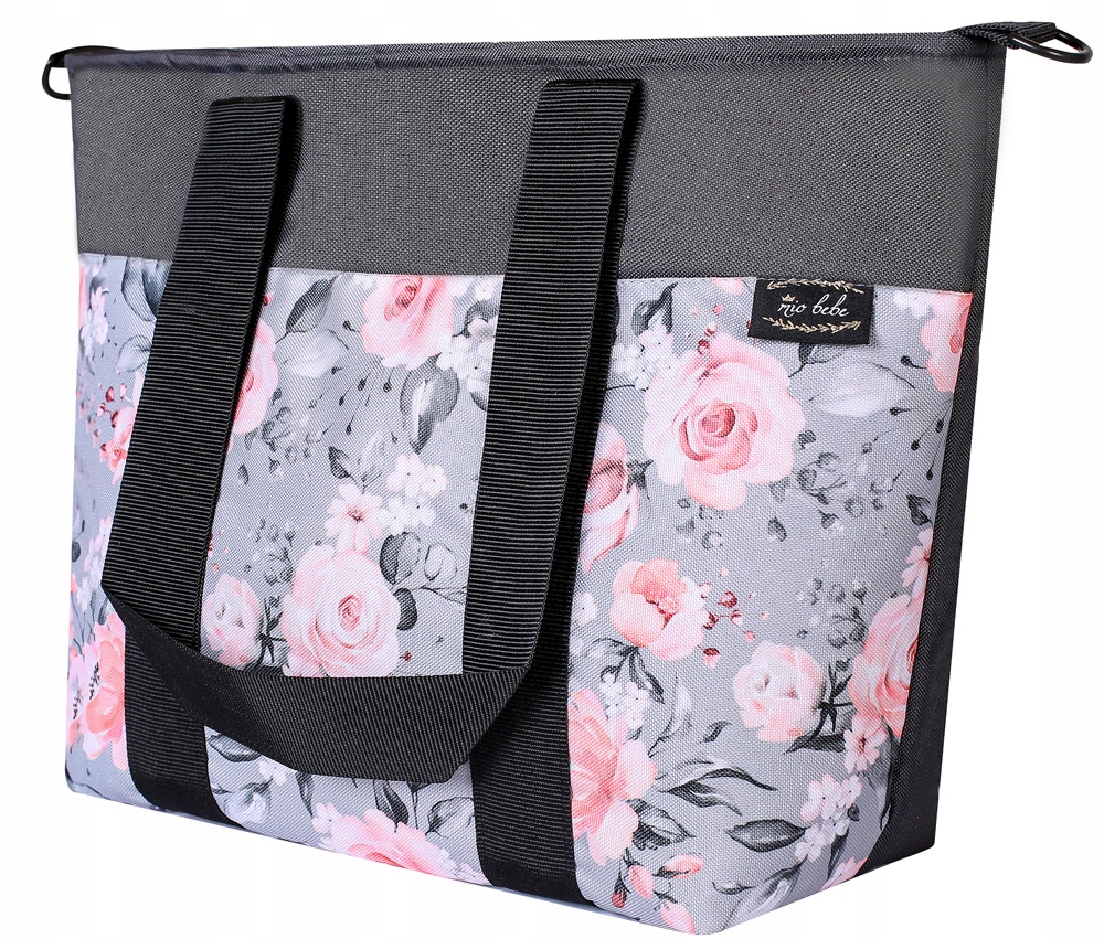 Batoh na kočík - Mio bebe POĽSKO veľká TAŠKA na kočík GREY ROSES