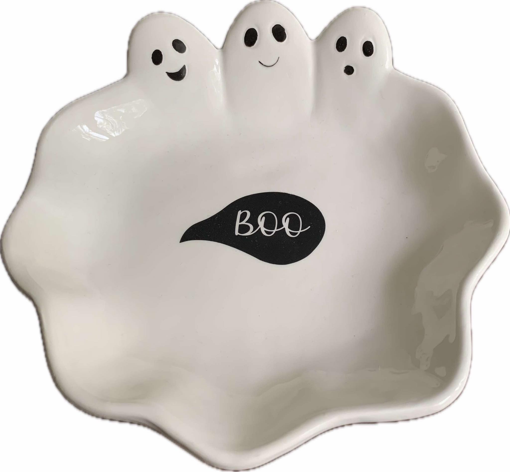 Miska, tanier, biela keramika, Halloween, 21cmx19cm, duchovia, duchovia, PRIMARK