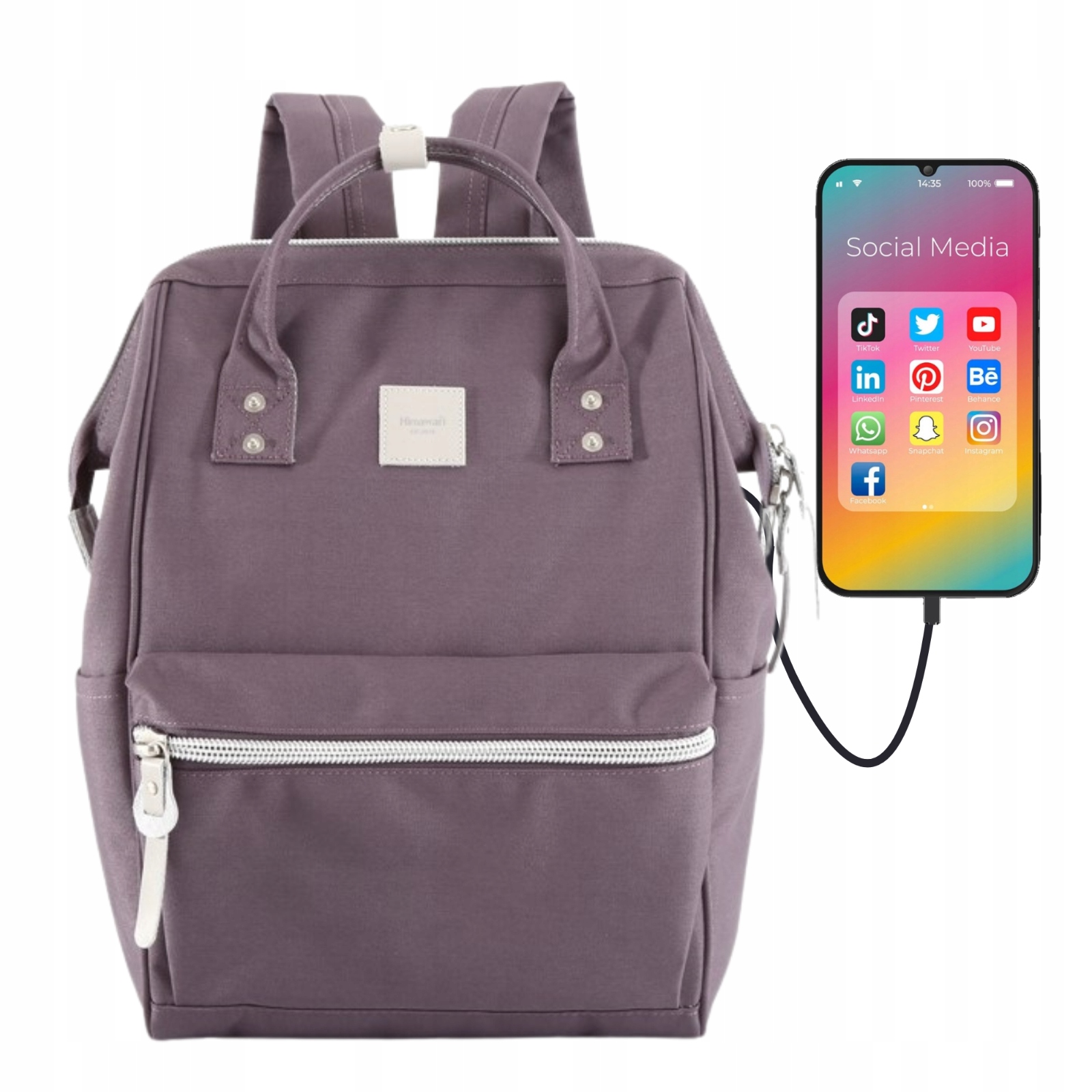 Moderný Himawari® mestský batoh na laptop s USB pripojením
