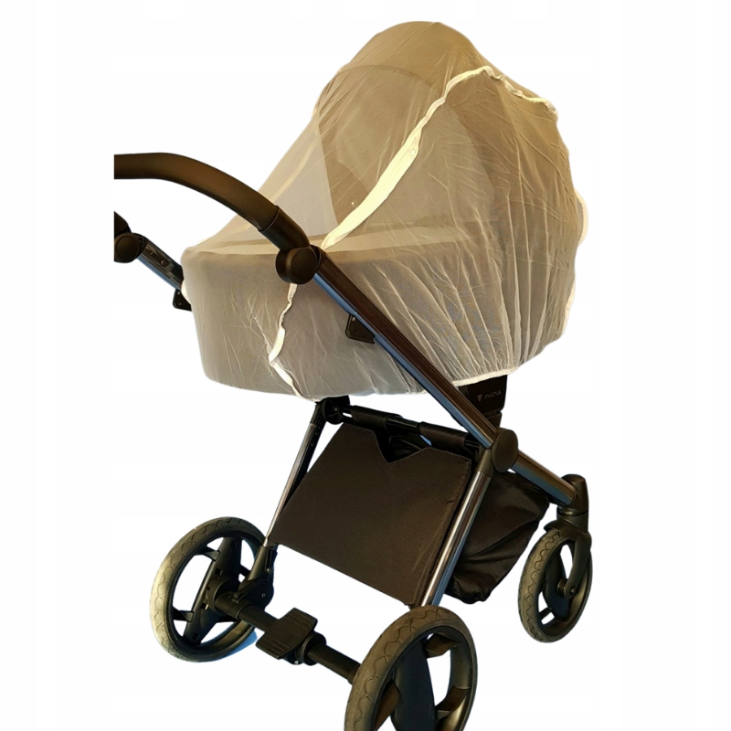 Sieť, pláštenka na kočík - Veľká sieť proti komárom pre vozík Bebetto, White Mesh,