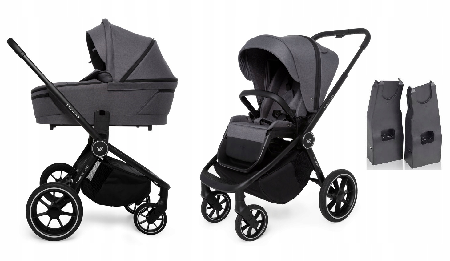 Multifunkčný kočík - Muvo Quick 4.0 Železný grafit 2in1 + adaptéry