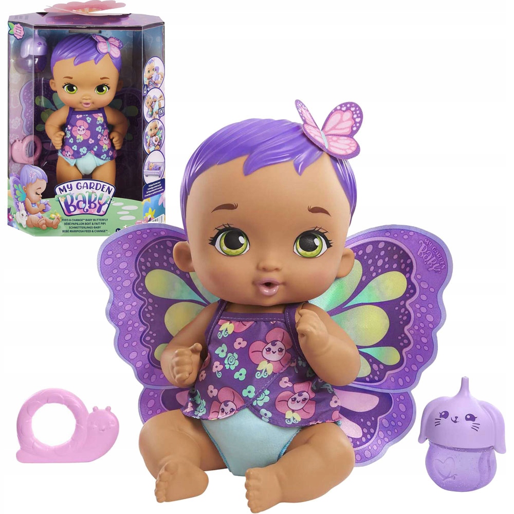 Kŕmenie a prebaľovanie bábiky Baby Butterfly GYP11