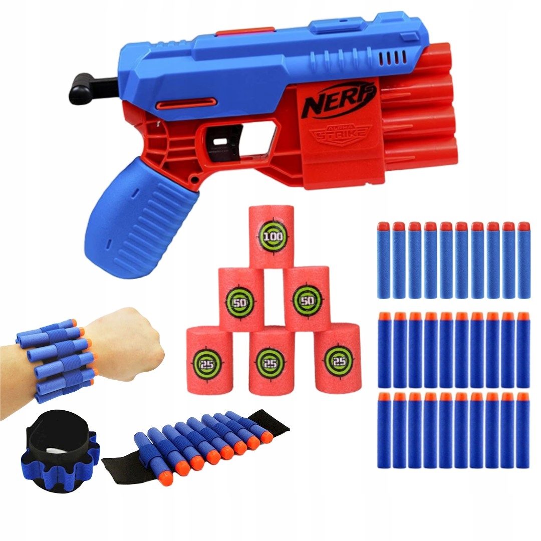 Detská pištoľ - Nerf Alpha Strike Fang QS-4 E6973 + čelenka + góly