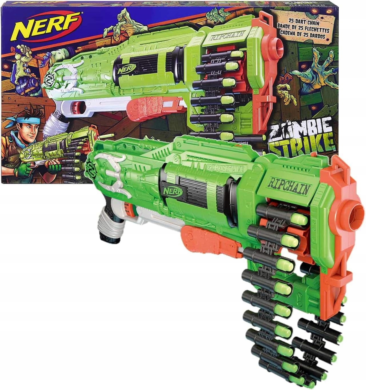 Pištoľ Hasbro Zombiestrike Ripchain