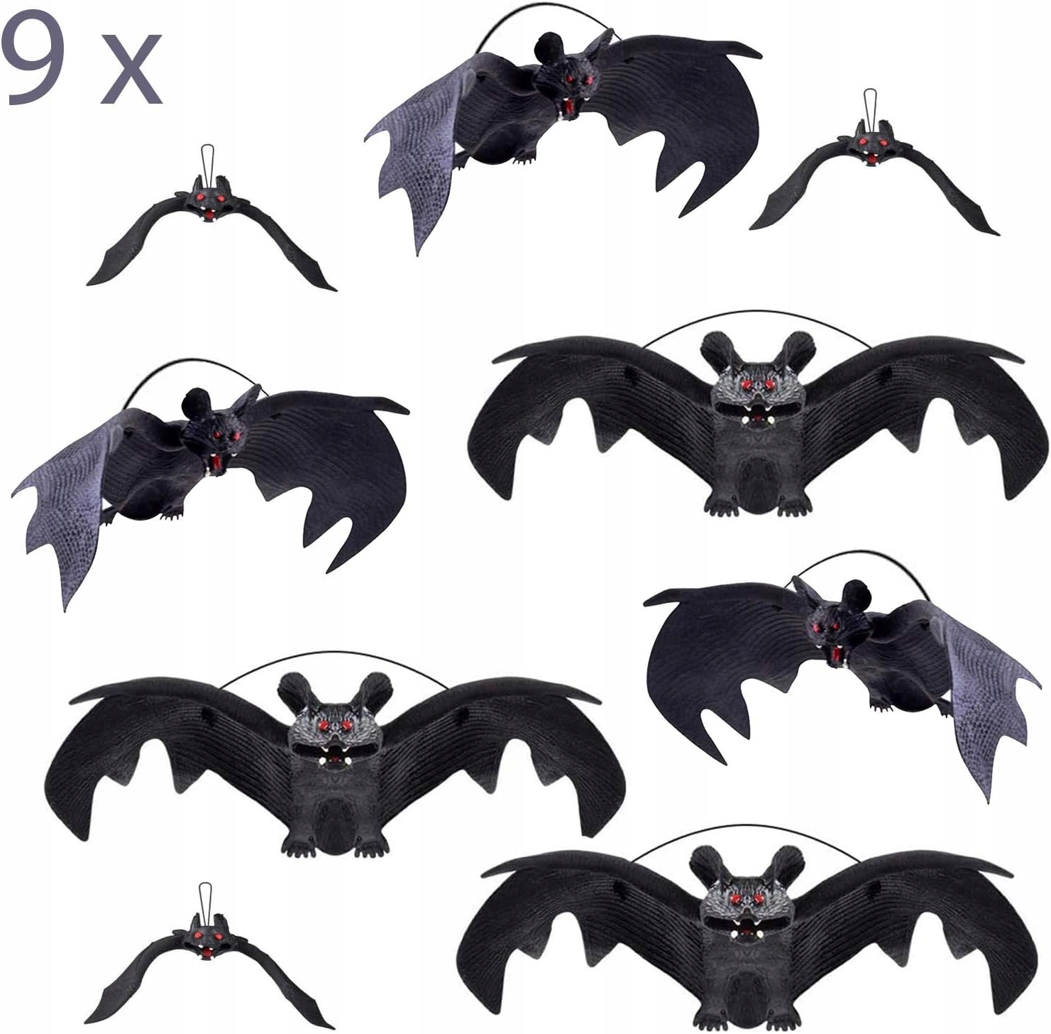 HALLOWEEN NETOPIERI SET DEKORÁCIA SET BAT BAT 3 Veľký 3 Stredný 3 Malý