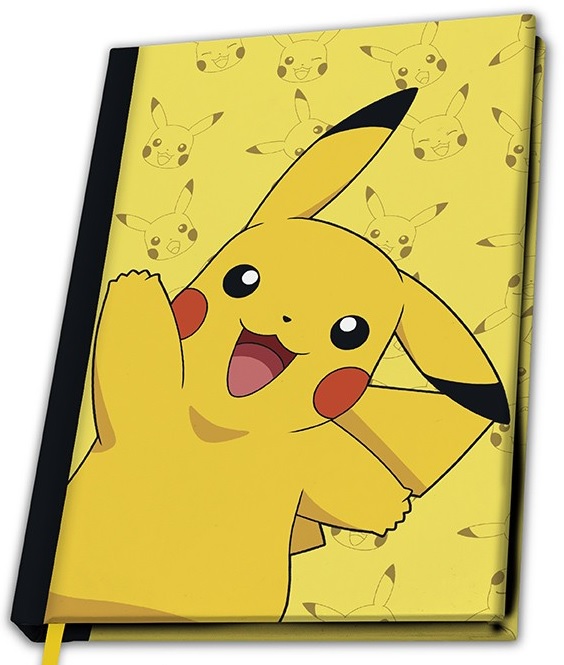 Poznámky A5 Poznámky Pokémon Pikacu Pikacz A5 Notebook NOTATNIK Pokemon BLACK, odtiene žltej a zlatej, viacstoliteľné