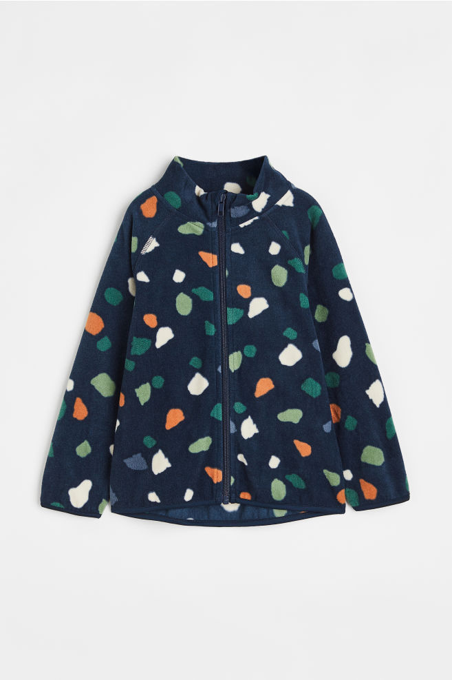 Mikina - H&M Detská mikina Veľkosť 134 Dlhá námornícka modrá, viacnásobná rukáv