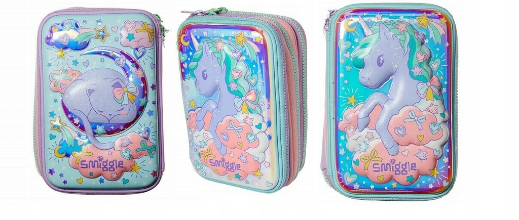 Školský peračník - Nová školská ceruzka Case Smiggle Triple Unicorn