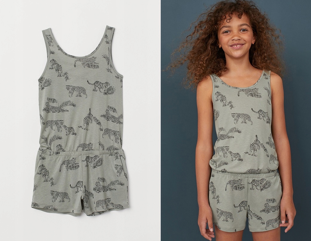 Detská košeľa - H&M 152 čierne, zelené šortky