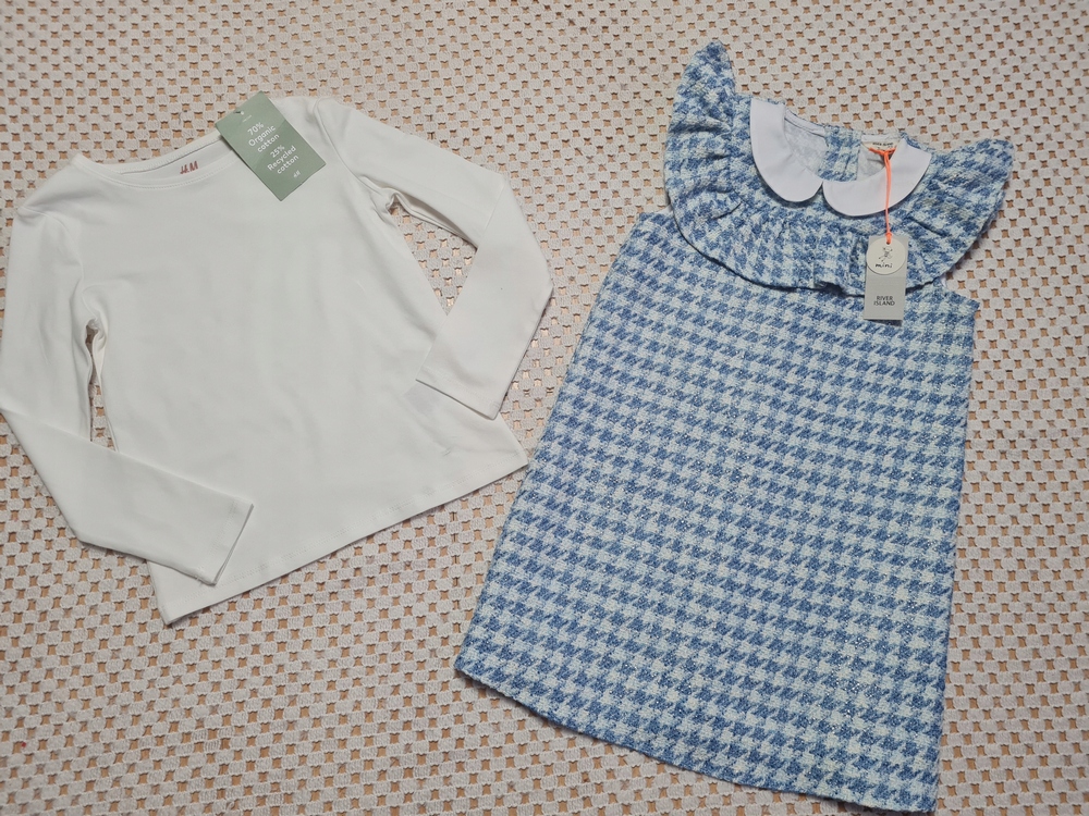 H&M 110 biela, modrá sada