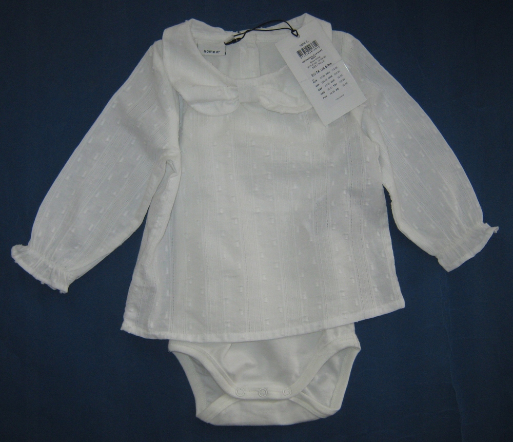 Detské body - Dlhé -sleeved Bodyson Cotton Meno IT veľkosti 74 gombíkové tlačidlá