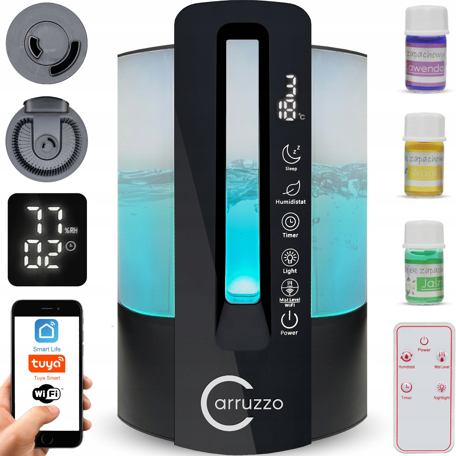 Carruzzo Ultrasonic-LP-2202 60 m³/h 25 v čiernej farbe