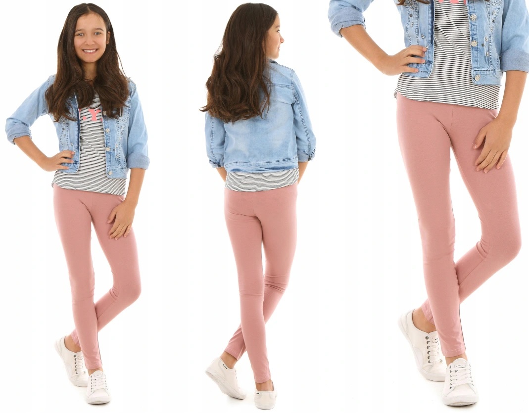 Legíny - Farebné legíny, klasické legíny - 158 DIRTY PINK
