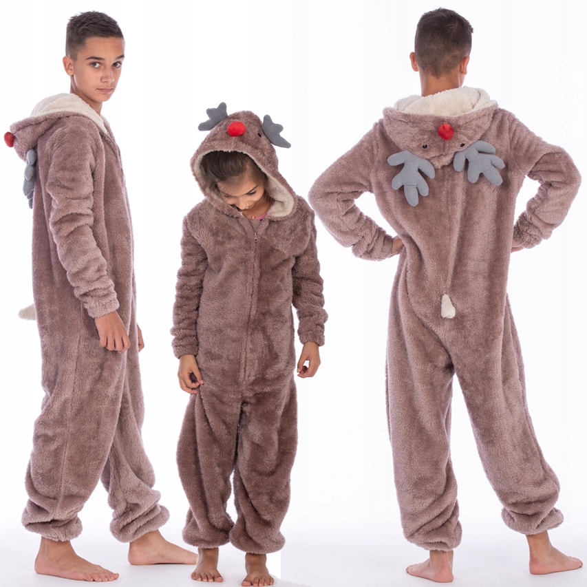 Pyžamo, župán - Onesie (kombinézy) ležasná veľkosť 122 hnedá