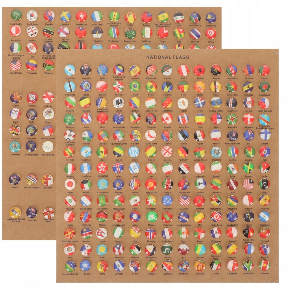 Vlajka Drop Glue Pin Cestovná mapa 218 ks