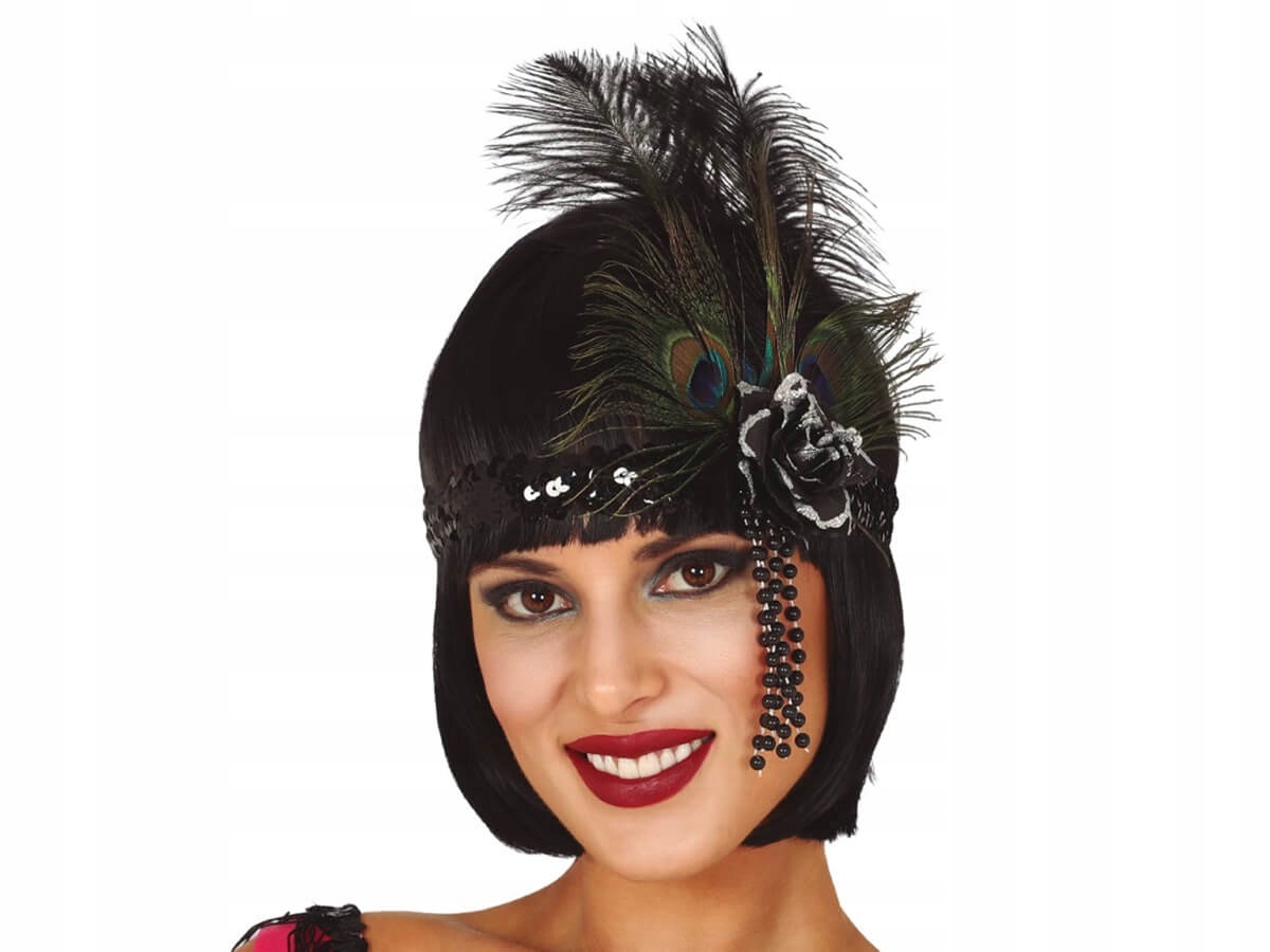 Kostým, maska - Retro kapela s Feather Black Year Silvester