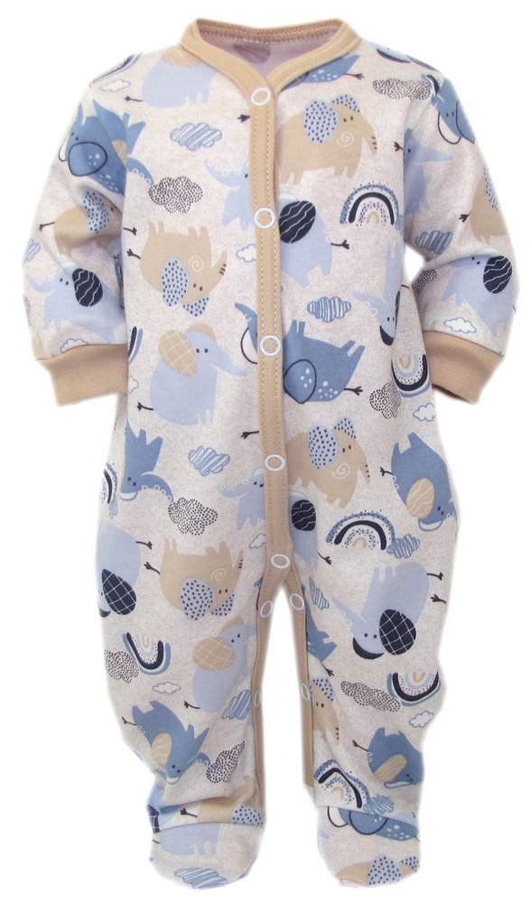 Dojčensky overal - PAJACKEK Kaia-Baby 74 BEIGE, ECRU, modrá, šedá