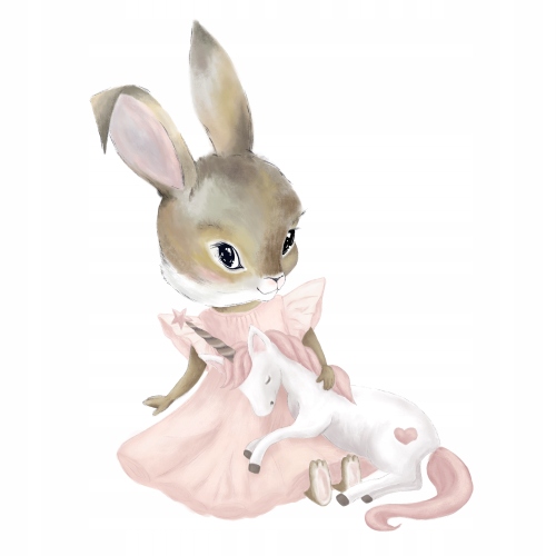 Pastel Bunny Unicorn Wall Sticker