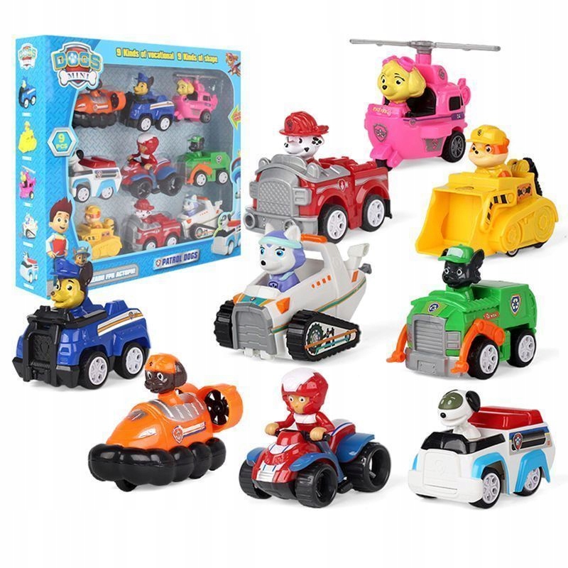 Rozpravkové auto - HLIADKA PSI RIADIA FÓRKY AUTÁ 9 KS PSI SKY RUBBLE CHASE DARČEK