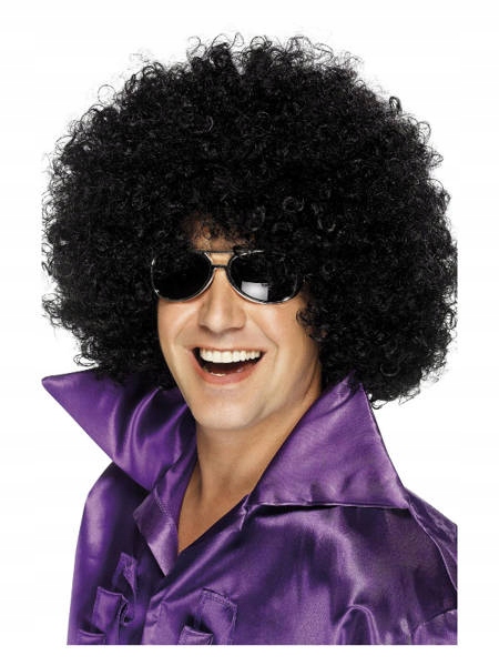 Kostým, maska - Parochňa na čiastočne -dlhá čierna Smiffys Afro