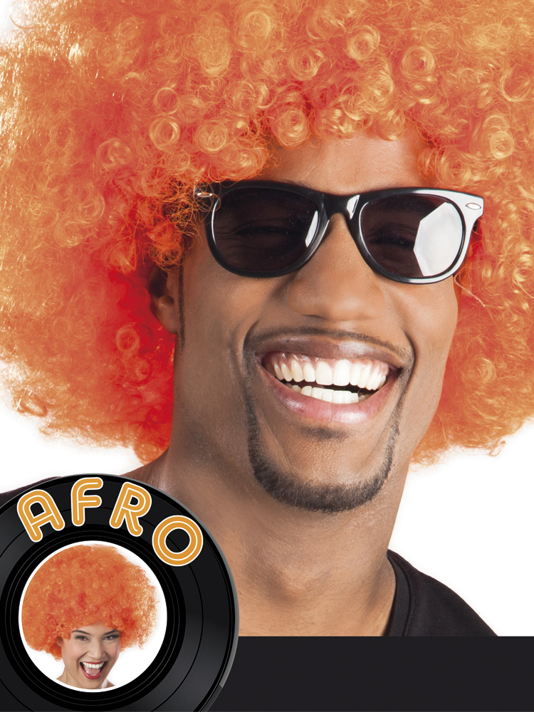 Kostým, maska - Afro oranžová parochňa parochňa Afro Gigant 86022