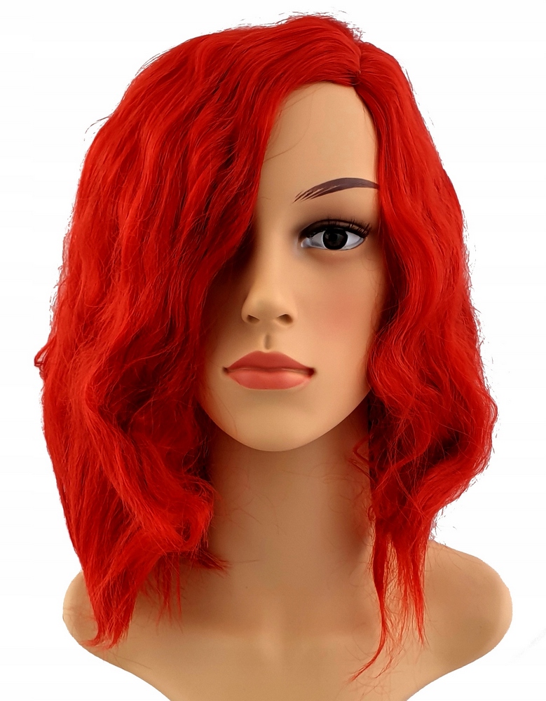 Kostým, maska - Parochňa dkm bob glam rock 40 cm červená