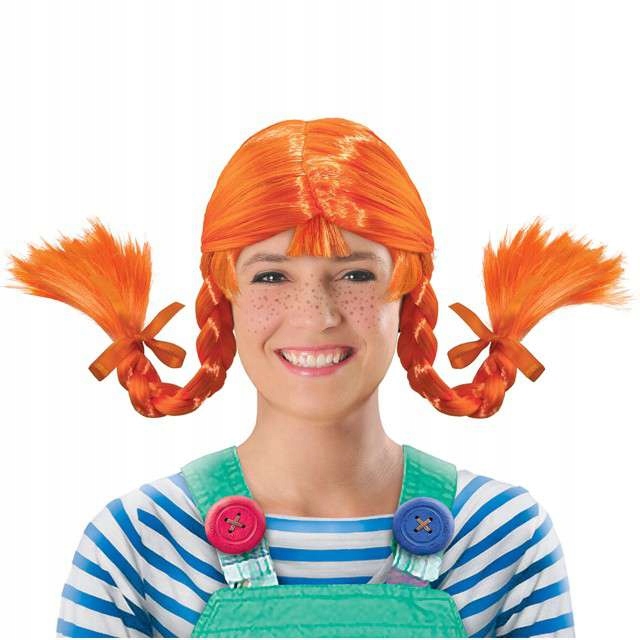 Kostým pre dievča - Parochňa rudyl pipi costum bikoch červené vlasy