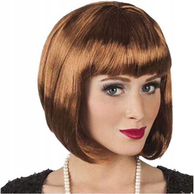 Kostým, maska - Parochňa Hair Semi -Long Brown Boland s ranami