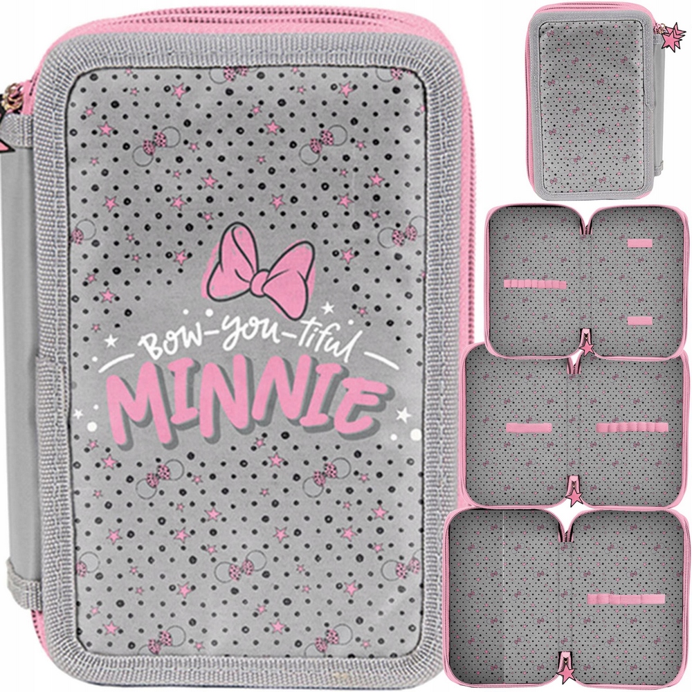 Školský peračník - Puzdro o ceruzku 3-komorné Minnie Minnie Mini Paso