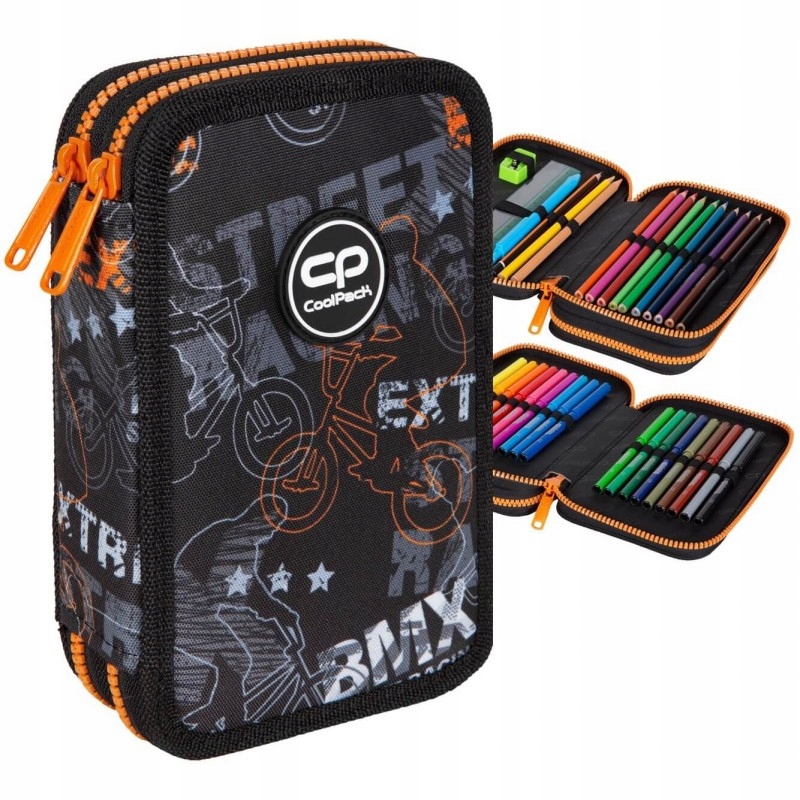Školský peračník - Cencil Case Coolpack 2 Chambers Jumper 2 Bicykle Boy