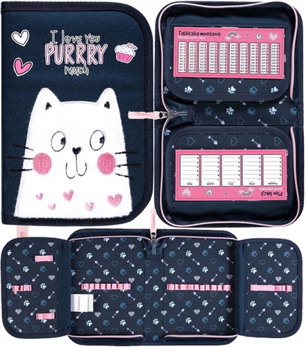 Školský peračník - Dve -platne ceruzka puzdro Bambino Kitty Plys Kitty