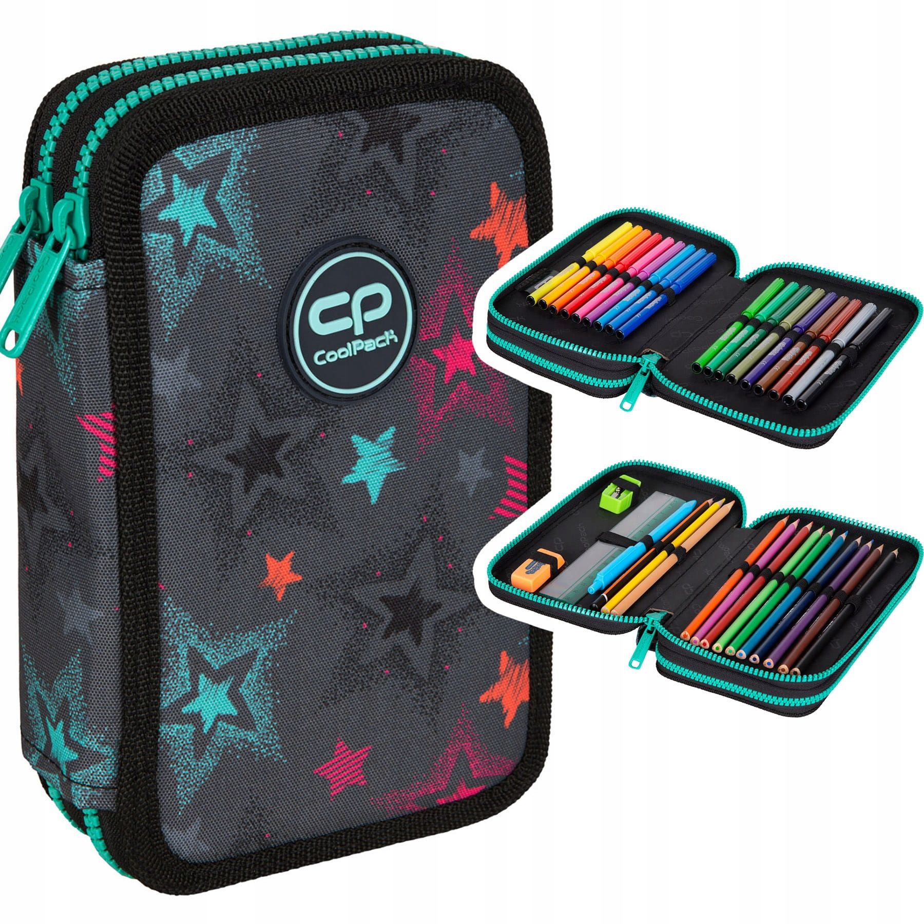 Školský peračník - Puzdro pre Jumper 2 Puzdro dva -Coolpack s hviezdami