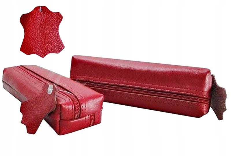 Školský peračník - Kožená ceruzka na prsty Cencil Case 2 Chambers Tube Leather 100%