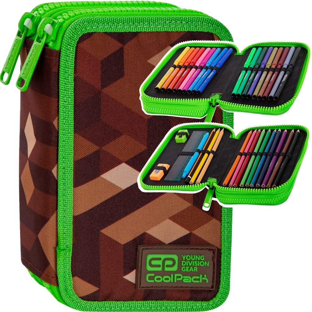 Školský peračník - Coolpack School Cencil Case pre fanúšikov hry Minecraft