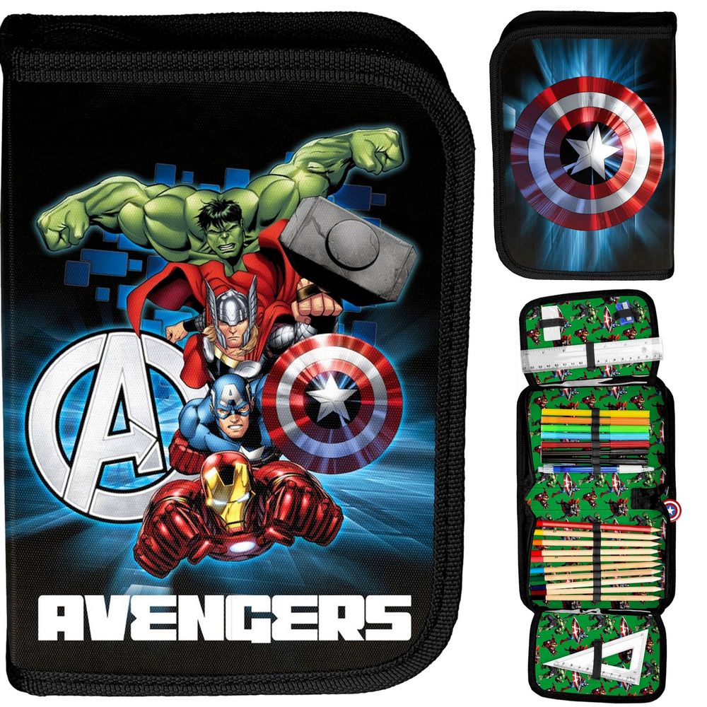 Školský peračník - Puzdro na ceruzku so zariadením pre chlapca Avengers Paso
