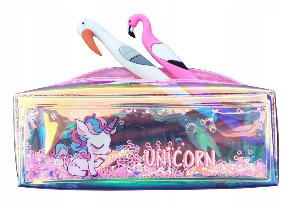 Školský peračník - Školská ceruzka Case Unicorn s tekutinou + hviezdami